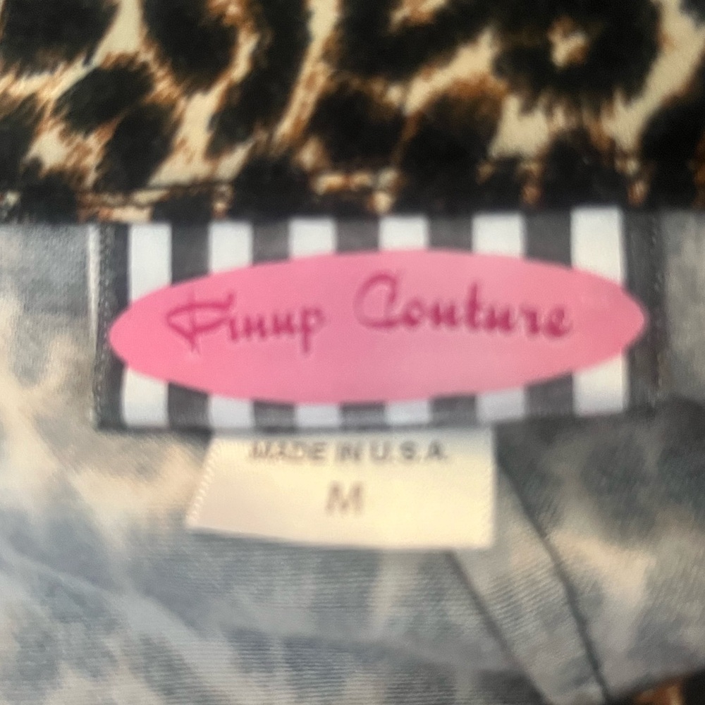 Pinup Couture Black and Leopard Print Midi Skirt - Picture 10 of 11